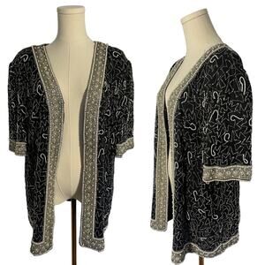 Vintage 1980'S Beaded Sequin Blazer | 100% Silk | Size 1X